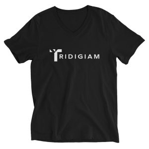 Unisex V Neck Tee Black Front