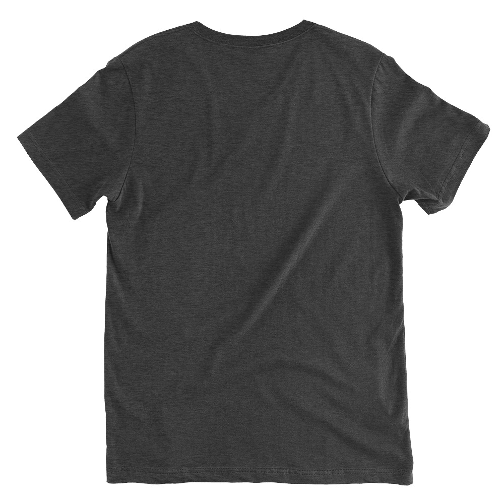 Unisex V Neck Tee Dark Grey Heather Back