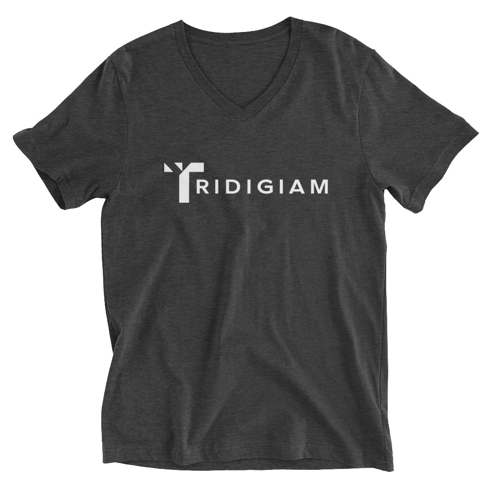 Unisex V Neck Tee Dark Grey Heather Front