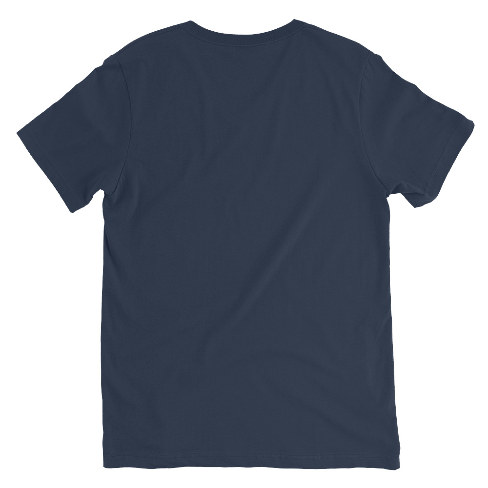 Unisex V Neck Tee Navy Back
