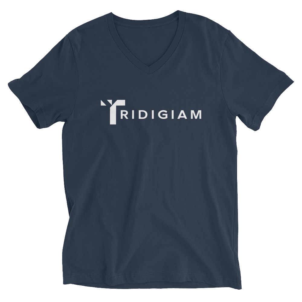 Unisex V Neck Tee Navy Front