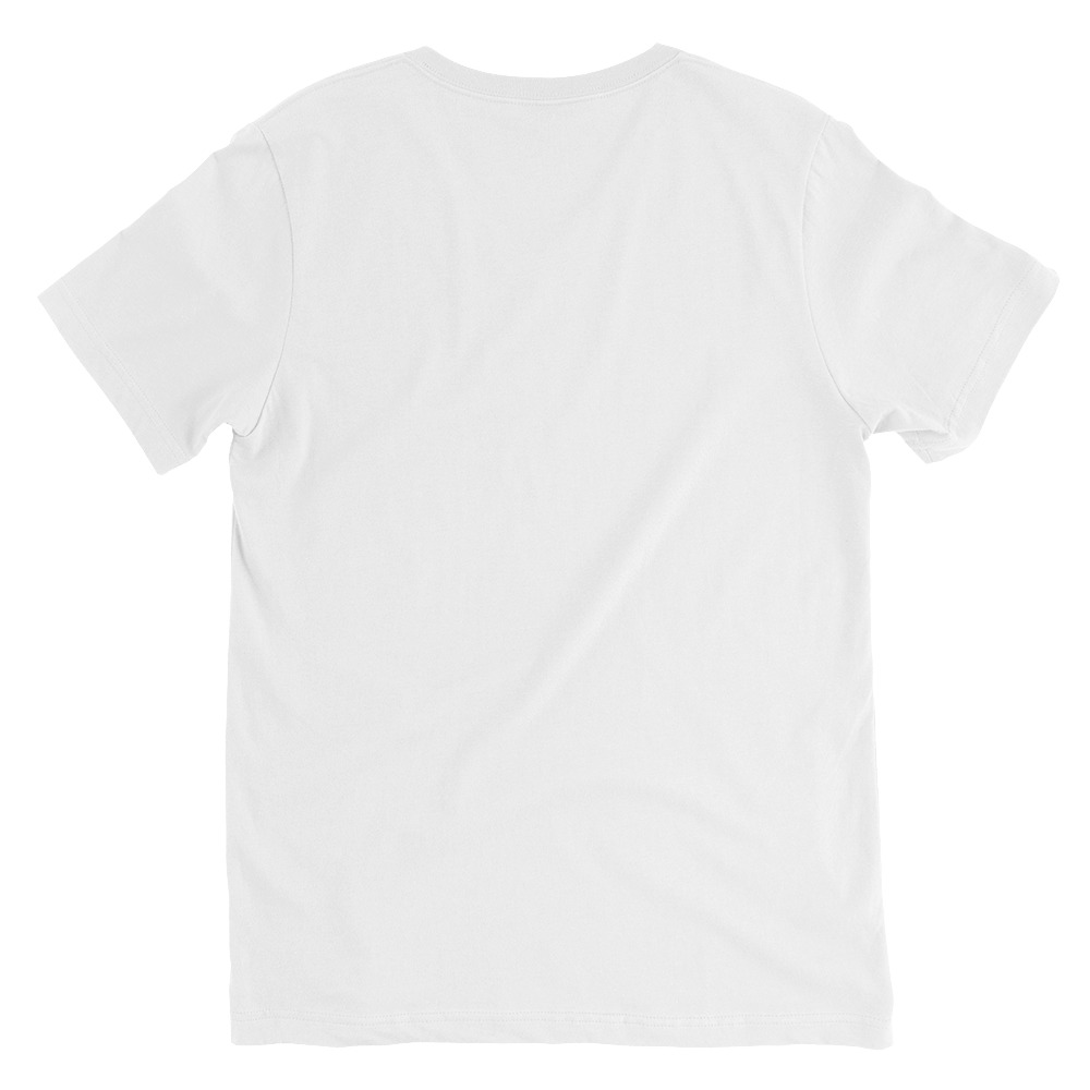Unisex V Neck Tee White Back