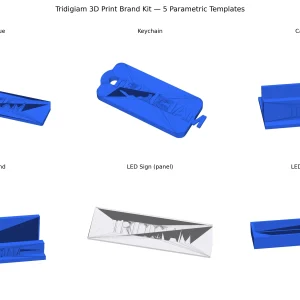 3D Print Brand Kit — 5 Parametric Templates